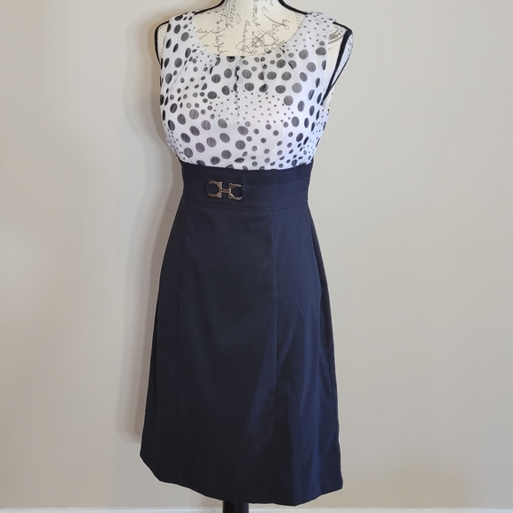 ALYX Black/White Sleeveless Polka Dot Sheath Dress - Picture 1 of 5